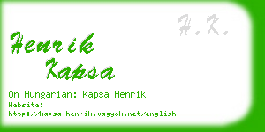 henrik kapsa business card